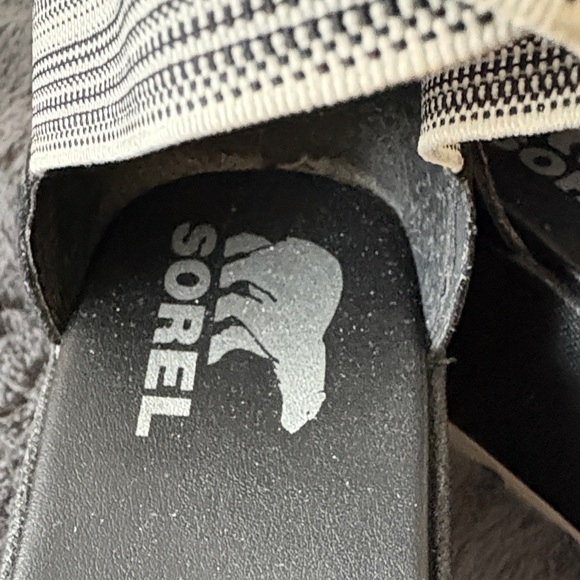 EUC Sorel Women's Black and White Cameron Flatform Sandals size 8.5 - Picture 2 of 10